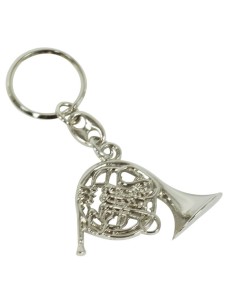 Med Horn Keychain: 5 cm. (ftl007) Silver