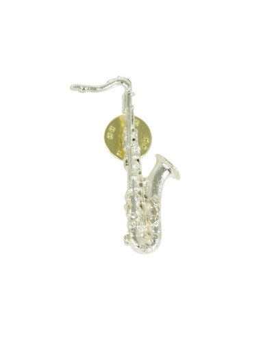 Saxophone Pin (4.5 cm.) ftp005 Silver