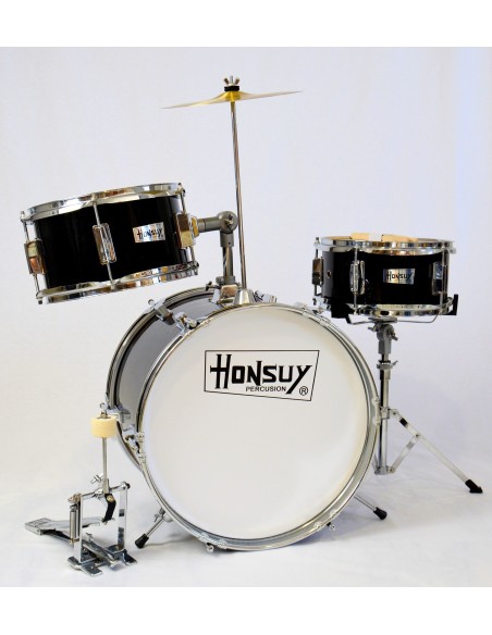 Honsuy Batteria per Bambini (3 Pezzi) Nero