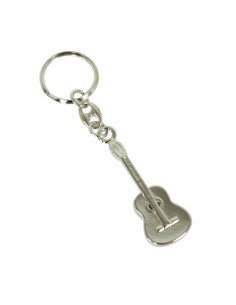 Klassische Gitarre Schlüsselanhänger Med: 5.5 cm. (ftl012) Silber