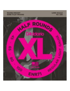 D'Addario ENR71 Half Round Regular Light 45-100 Corde per Basso Elettrico a Scala Lunga (Game)