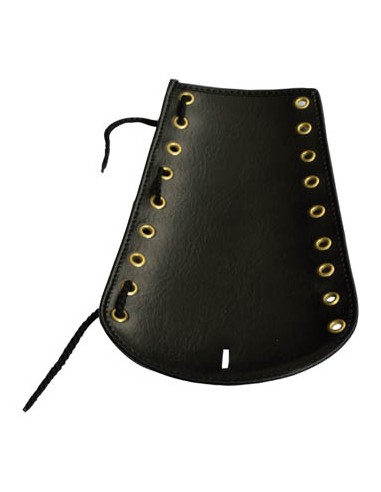 Long Synthetic Leather Black Cornet Mitten