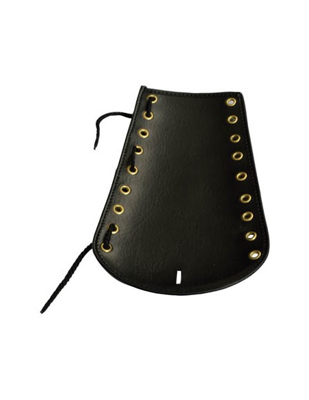 Long Synthetic Leather Black Cornet Mitten