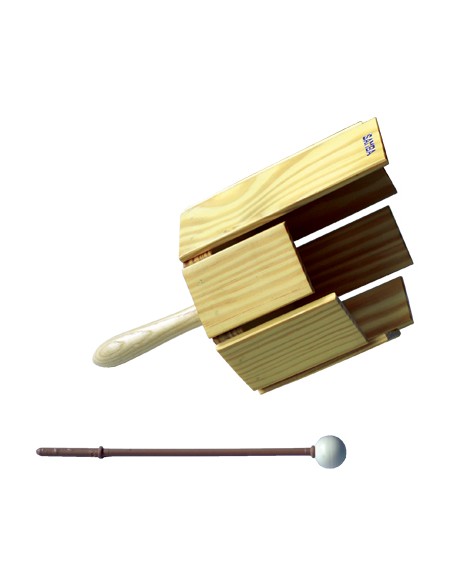 Percussion octogonale avec poignée et macite naturelle