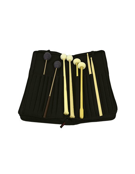 Multipercussion Kit Includes 8 Different Pairs Types Drumsticks, Mallets Felt, Wool and Case