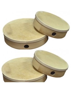 Panderos (Ø15,20,25,30 cm.) Parche Piel (Juego 4 Panderos)