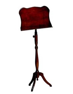 Solid wood lectern, removable, adjustable, height: 1.27 m. walnut finish