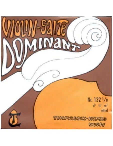 Violin String 1/8 3rd (D) (D) Thomastik Dominant (132) (Nylon Aluminum) Medium