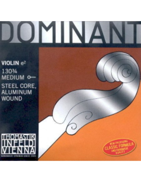 3/4 Violin String 1st (E) (E) Thomastik Dominant (130) (Nylon Aluminum) Medium