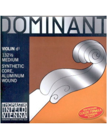 Violin String 1/2 3rd (D) (D) Thomastik Dominant (132) (Nylon Aluminum) Medium