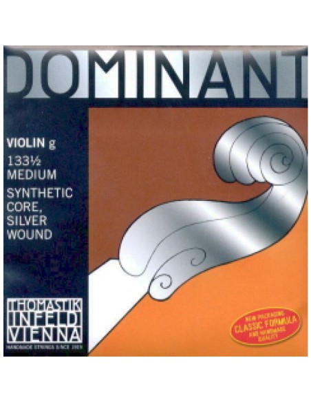Violin String 1/2 4th (G) (G) Thomastik Dominant 133) (Nylon Silver) Medium