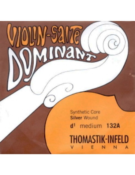 4/4 Violin String 3rd (D) (D) Thomastik Dominant (132a) (Nylon Silver) Medium