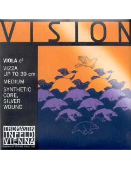 4/4 Viola String 2nd (D) (D) Thomastik Vision (VI22A) (Synthetic Wound Silver) Medium