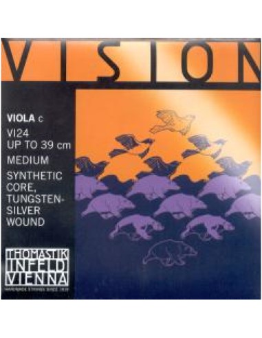 Viola Strings 4/4 4th (C) (C) Thomastik Vision (VI24) (Synthetic Wound Tungsten Silver) Medium