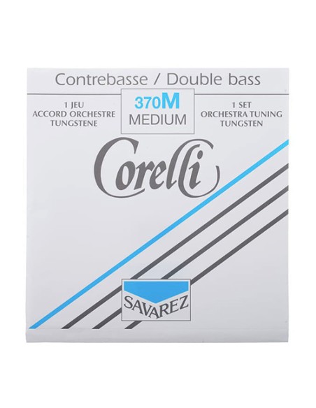 4/4 Double Bass Strings Savarez Corelli Orchestra (370/m) (Tungsten) Medium (Complete Set)