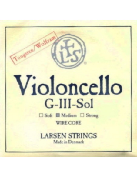 4/4 Cello String 3rd (G) (G) Larsen Wire Core (Tungsten Nickel) Medium