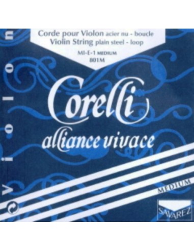 Violin String 4/4 1st (E) (E) Savarez Corelli Alliance (801M) (Steel) Ball Medium