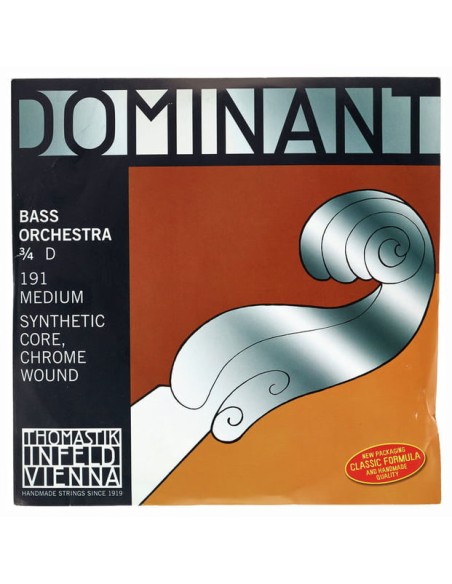 Double Bass String 3/4 2nd (D) (D) Thomastik Dominant 191) (Chrome Wound) Medium