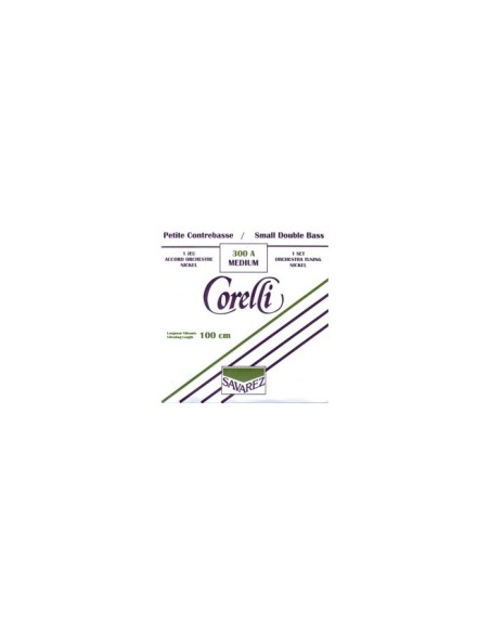 1/2 Double Bass Strings Savarez Corelli Orchestra (300/A) (Nickel) Medium (Complete Set)