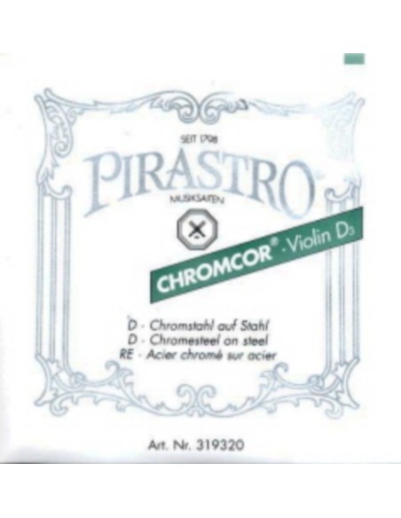 Violin String 1/2 or 3/4 3rd (D) (D) Pirastro Chromcor (319340) (Chrome) Medium