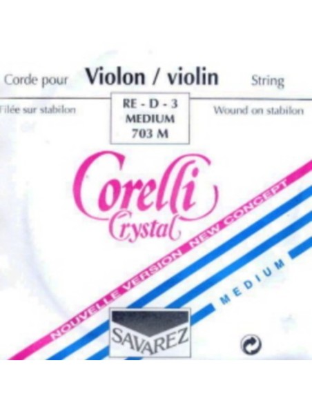 Violin String 4/4 3rd (D) (D) Savarez Corelli Crystal (703M) (Aluminum) Medium