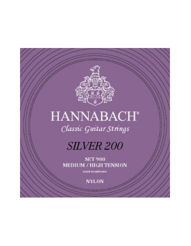 Hannabach Silver 200 900-MHT Classical Guitar Strings (Complete Set)