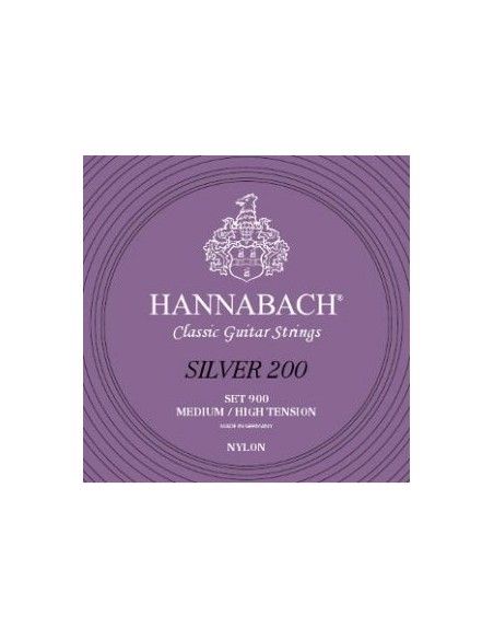 Hannabach Silver 200 900-MHT Classical Guitar Strings (Complete Set)