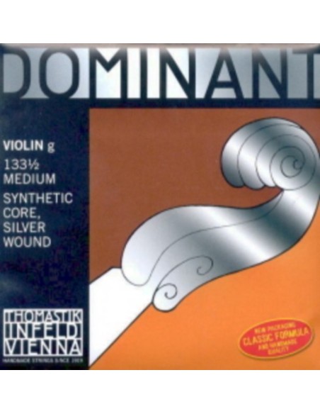 Violin String 1/2 4th (G) (G) Thomastik Dominant 133) (Nylon Silver) Medium