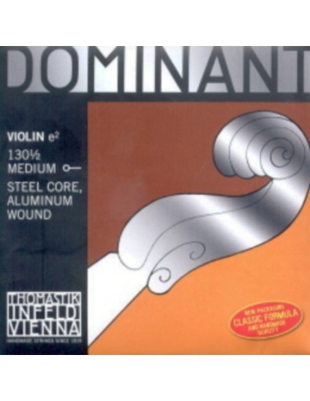 Violin String 1/2 1st (E) (E) Thomastik Dominant (130) (Nylon Aluminum) Medium