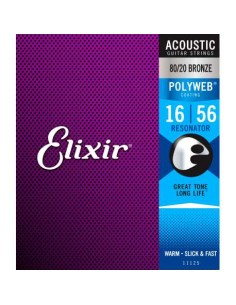Elixir Dobro Strings (11125) Polyweb Standard (016/018/028B/035B/045B/056B) (Complete Set)