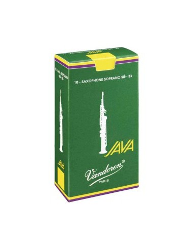 Saxophone Soprano Anches Sib (Bb) Box 10 unités Vandoren Java (Light Green Box) 3.0