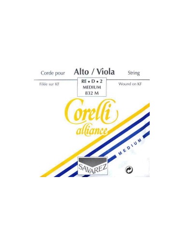 Viola Strings 4/4 2nd (D) (D) Savarez Corelli Alliance (832M) (Silver) Medium