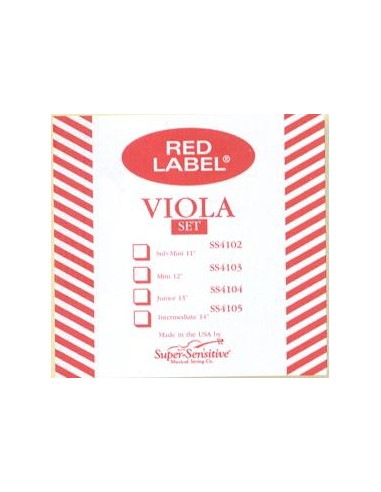 Viola String 4/4 4th (C) (C) Super Sensitive Red Label (414) (Aluminum) Medium