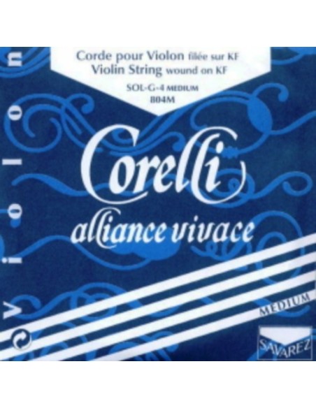 Violin String 4/4 4th (G) (G) Savarez Corelli Alliance (804M) (Silver) Medium