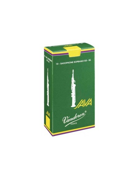 Saxophone Soprano Anches Sib (Bb) Box 10 unités Vandoren Java (Light Green Box) 2.0