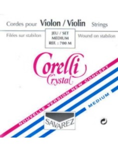 Savarez Corelli Crystal 4/4 Cordes de violon (700MB) Medium (Ensemble complet)