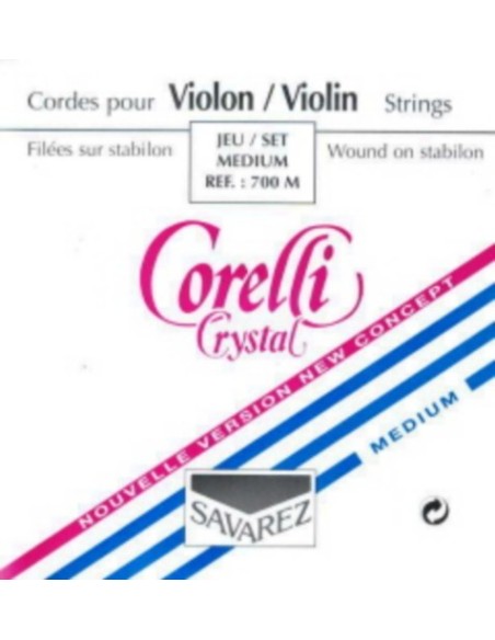 Savarez Corelli Crystal 4/4 Violin Strings (700MB) Medium (Complete Set)