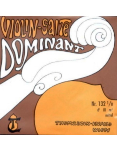 Violin String 1/8 3rd (D) (D) Thomastik Dominant (132) (Nylon Aluminum) Medium