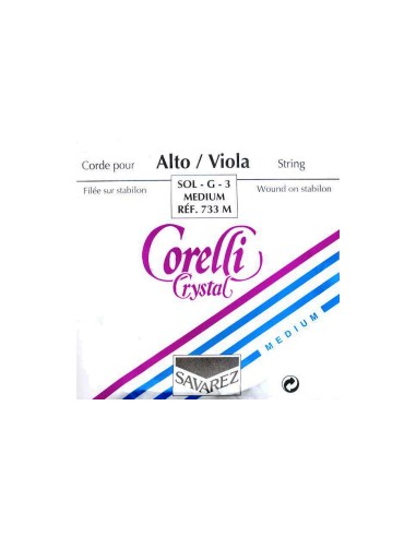 Viola String 4/4 3rd (G) (G) Savarez Corelli Crystal (733M) (Silver) Medium