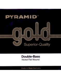 Kontrabasssaite 4/4 2. (D) (D) Pyramid Gold (198102) (umsponnen Nickel) Medium