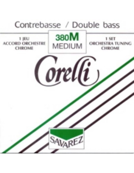 Savarez Orchestra 4/4 Double Bass Strings (380/m) (Nickel) Medium (Complete Set)
