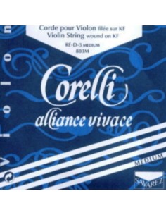 4/4 Violin String 3rd (D) (D) Savarez Corelli Alliance (803M) (Silver) Medium