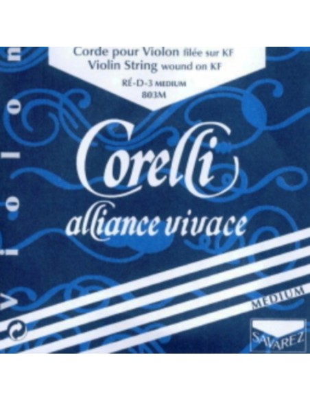 4/4 Violin String 3rd (D) (D) Savarez Corelli Alliance (803M) (Silver) Medium