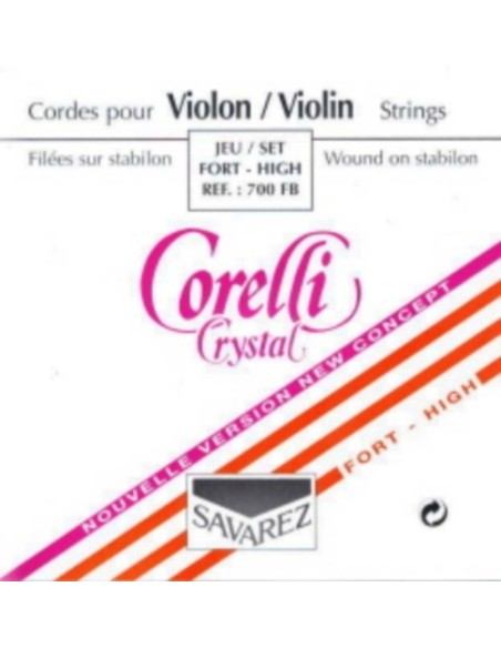 Savarez Corelli Crystal 4/4 Violin Strings (700FB) Forte (Complete Set)