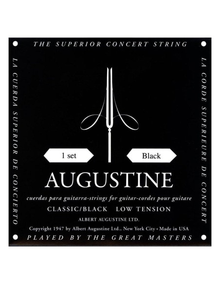 Augustine Classical Guitar Strings (Black) Soft (Complete Set)