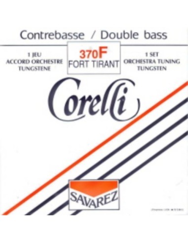 4/4 Savarez Corelli Orchestra Double Bass Strings (370/F) (Tungsten) Forte (Complete Set)