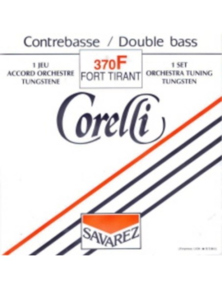 4/4 Savarez Corelli Orchestra Double Bass Strings (370/F) (Tungsten) Forte (Complete Set)
