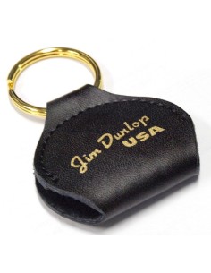 Dunlop Black Leather Keychain (5200) (Unit)