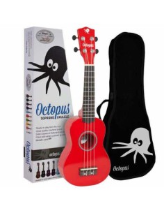 Soprano Octopus UK-205CAR Ukulele Rosso