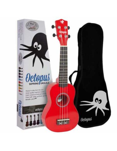 Ukelele Soprano Octopus UK-205CAR Rojo
